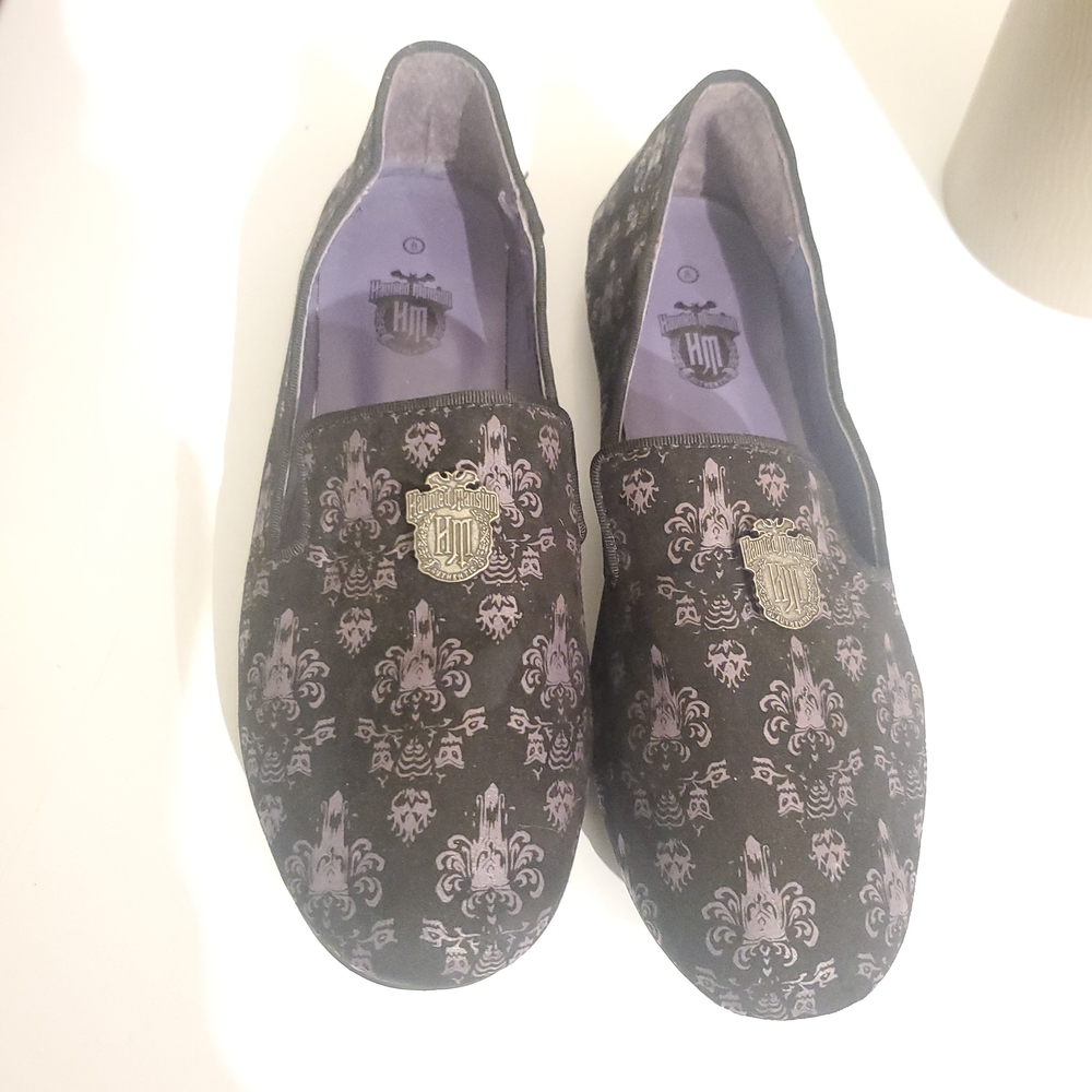 Black and Purple Patterned Loafers